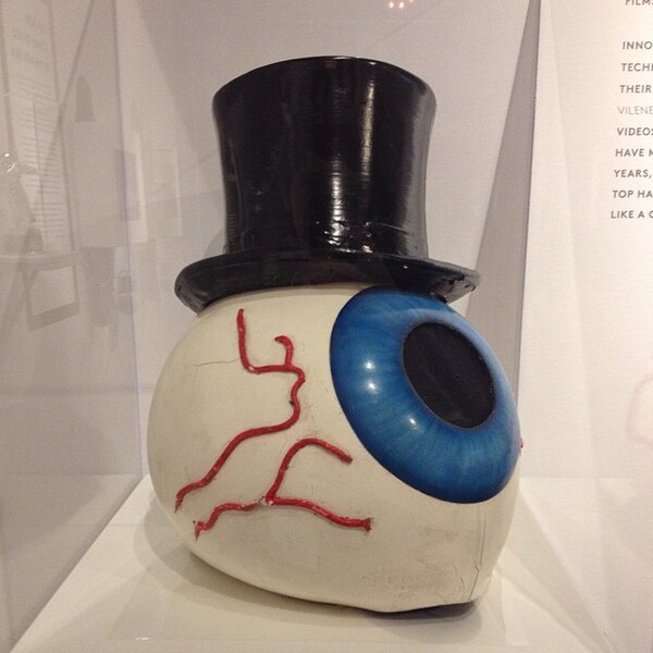 An eye that was used by the Residents on exhibit at the EMP in Seattle, Washington.